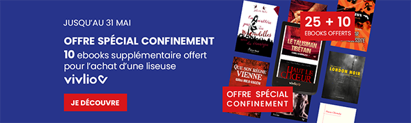 Bannière présentant une promotion sur des liseuses durant le confinement.