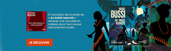 Bannière promotionnelle pour la sortie d'au soleil redouté de Michel Bussi.