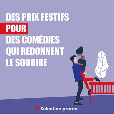 Post Instagram pour une promotion sur une sélection de comédie au format numérique.